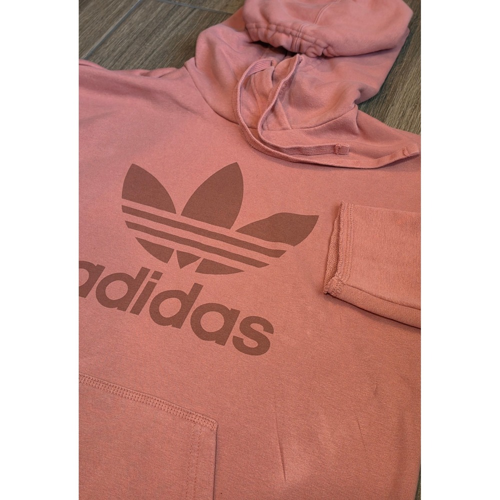 Adidas Originals Trefoil Hoodie Womens XS Pink Pullover Sweatshirt Logo Retro